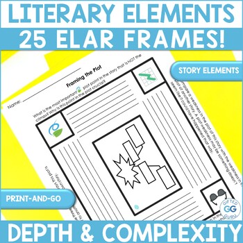 Preview of Literary Elements Depth and Complexity Frames for Figurative Language ELA