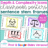 Depth and Complexity Icons Posters with Sentence Stem Frames