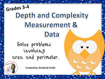 Preview of Area and Perimeter Word Problem Frame Featuring Depth and Complexity