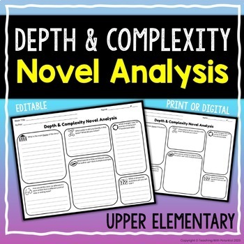 Preview of Depth and Complexity Novel Analysis - GATE - Use With Any Novel