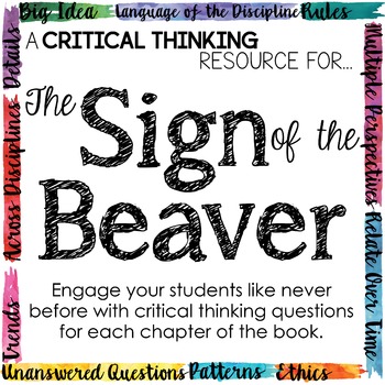 Preview of Depth and Complexity Novel Study for The Sign of the Beaver