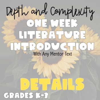 Preview of Depth and Complexity Primary Extension Literature Unit - Details