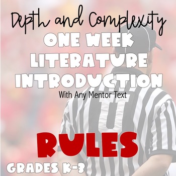 Preview of Depth and Complexity Primary Extension Literature Unit - Rules
