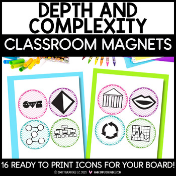 Preview of Depth and Complexity Small Icons | Gifted and Talented | Magnets