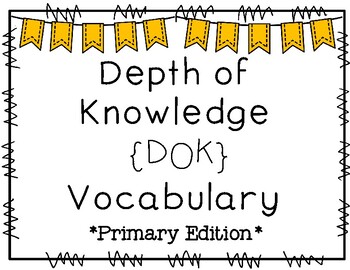 Preview of Depth of Knowledge {DOK} Vocabulary Posters
