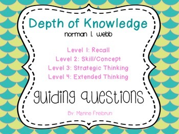 Preview of Depth of Knowledge Guiding Questions