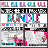 -LL Words BUNDLE: No Prep Worksheets and Reading Passages