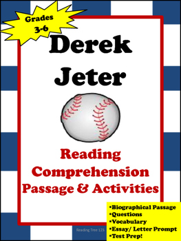 Preview of Derek Jeter- Reading Comprehension Passage and Activities