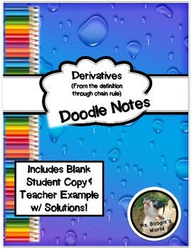 Preview of Derivative Doodle Notes Packet