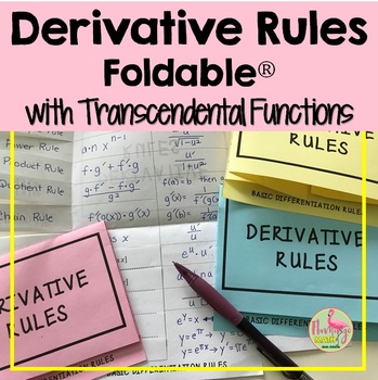 Preview of Derivatives Foldable Transcendental Functions Freebie