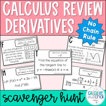 Derivatives No Chain Rule by Calculus and Chai | TPT