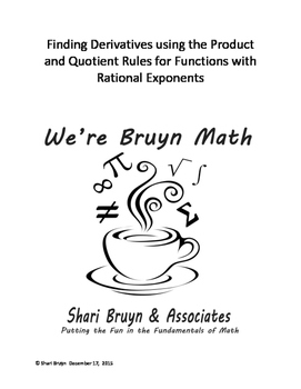 Preview of Derivatives - Product and Quotient Rule using Rational Exponents