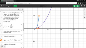 Preview of Derivatives and Integrals demonstrated visually as Interactive Desmos Graphs