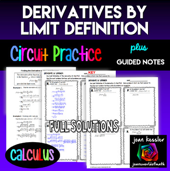 Preview of Derivatives by Limit Definition Guided Notes and Circuit Training