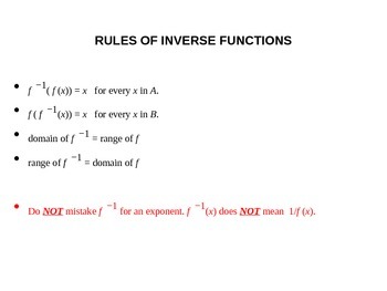 Preview of Derivatives of Inverse Functions