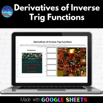 Preview of Derivatives of Inverse Trig Functions | Digital Activity Google™ Sheets