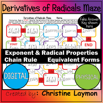 Preview of Derivatives of Radicals Maze