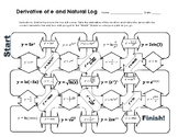 Derivatives of e and Natural Log Maze