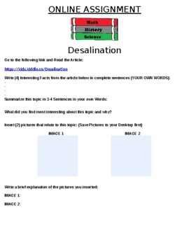 Preview of Desalination Online Assignment