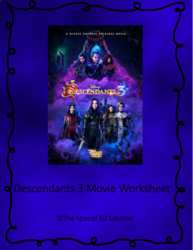 Preview of Descendants 3 Movie Worksheet