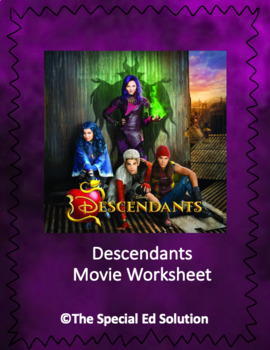 Preview of Descendants Movie Worksheet