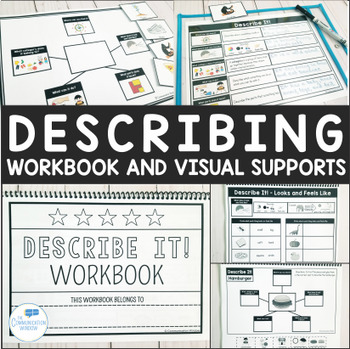 Preview of Describe It! No Prep Describing Workbook and Visual Supports