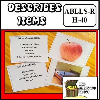Preview of Describe Items, Autism, ABA ABLLS-R H40