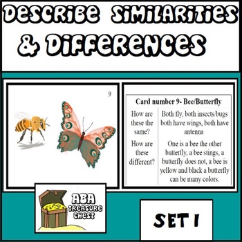 Preview of Describe Similarities and Differences Same Different Autism ABA