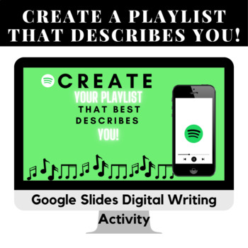 Preview of Describe Yourself With Music- Getting to Know You Digital Writing Activity