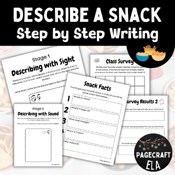 Preview of Describe a Snack Step by Step using the 5 Senses | Hands-On Writing Activity