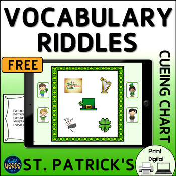 Preview of St. Patrick's Day Describe and Guess Vocabulary Riddles FREE Speech Therapy