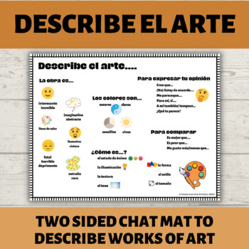 Preview of Describe el arte | Spanish Art Unit Chat Mat I Interpersonal | Speaking Support