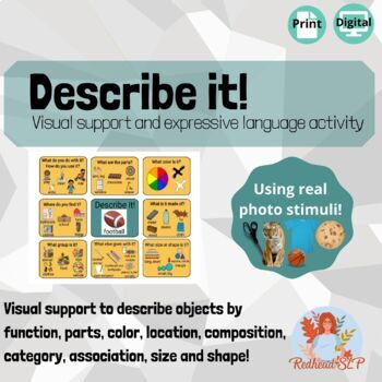 Preview of Describe it! - Visual Support and Expressive Language Activity- GOOGLE SLIDES