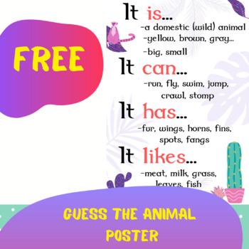 Preview of Describe the Animal POSTER