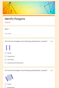 Preview of Describe the Sides of Polygons-Google Form-Online Learning/Tutoring-