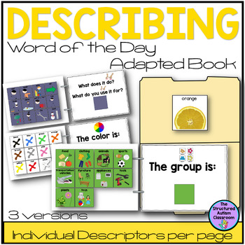 Preview of Describing Adapted Book with Real Photos for Speech Therapy, Autism, Special Ed