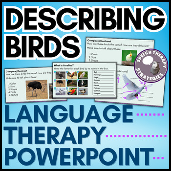 Preview of Describing Birds Activity PowerPoint | Vocabulary Lesson | Speech Therapy