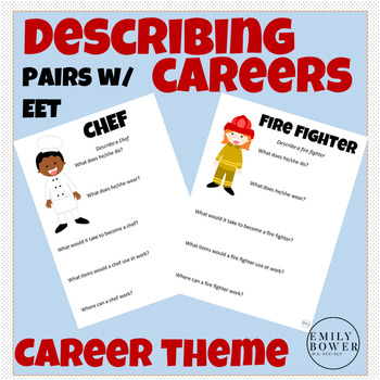 Preview of Describing Careers / Jobs / Community Helpers - Worksheets and Write the Room
