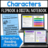 Describing Characters Digital Notebook & Reading Flipbook