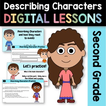 Preview of Describing Characters Literacy 2nd Grade Google Slides | Guided Reading Practice