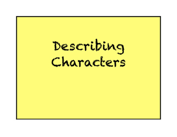 Preview of Describing Characters Task Cards
