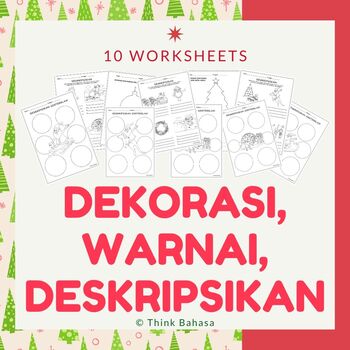 Preview of Describing Christmas themed illustrations in Bahasa Indonesia | Hari Natal