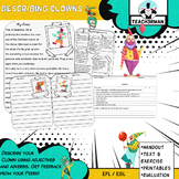 Describing Clowns: Writing exercise adjectives / adverbs /