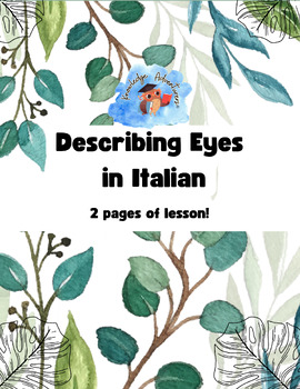 Preview of Describing Eyes in Italian
