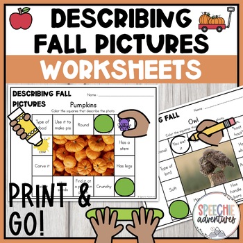 Preview of Fall Describing Real Pictures Worksheets