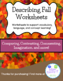 Describing Fall Worksheets