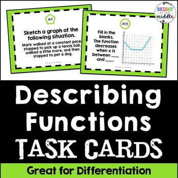 Preview of Describing Functions Task Cards: 8.F.5