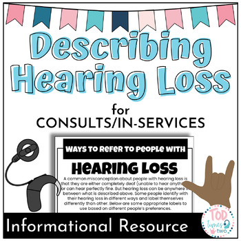 Preview of Describing Hearing Loss/DHH Terms | CONSULT RESOURCE | Deaf Education