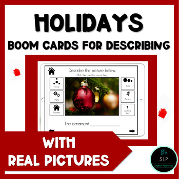 Preview of Describing Holidays with Real Pictures BOOM Card BUNDLE Speech Therapy