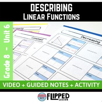 Preview of Describing Linear Functions as Increasing/Decreasing/Constant
